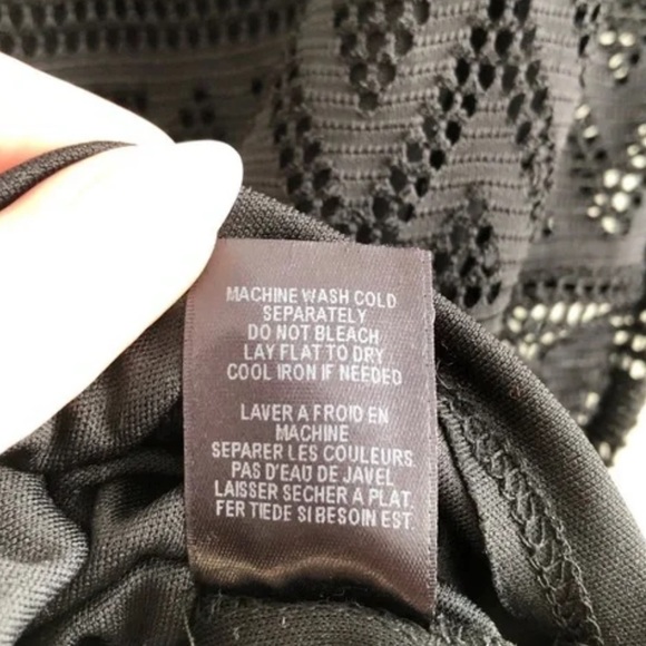 Guess Vintage High Waist Mesh Knit Layer Fitted Stretchy Pencil Midi Skirt Black - Picture 8 of 9